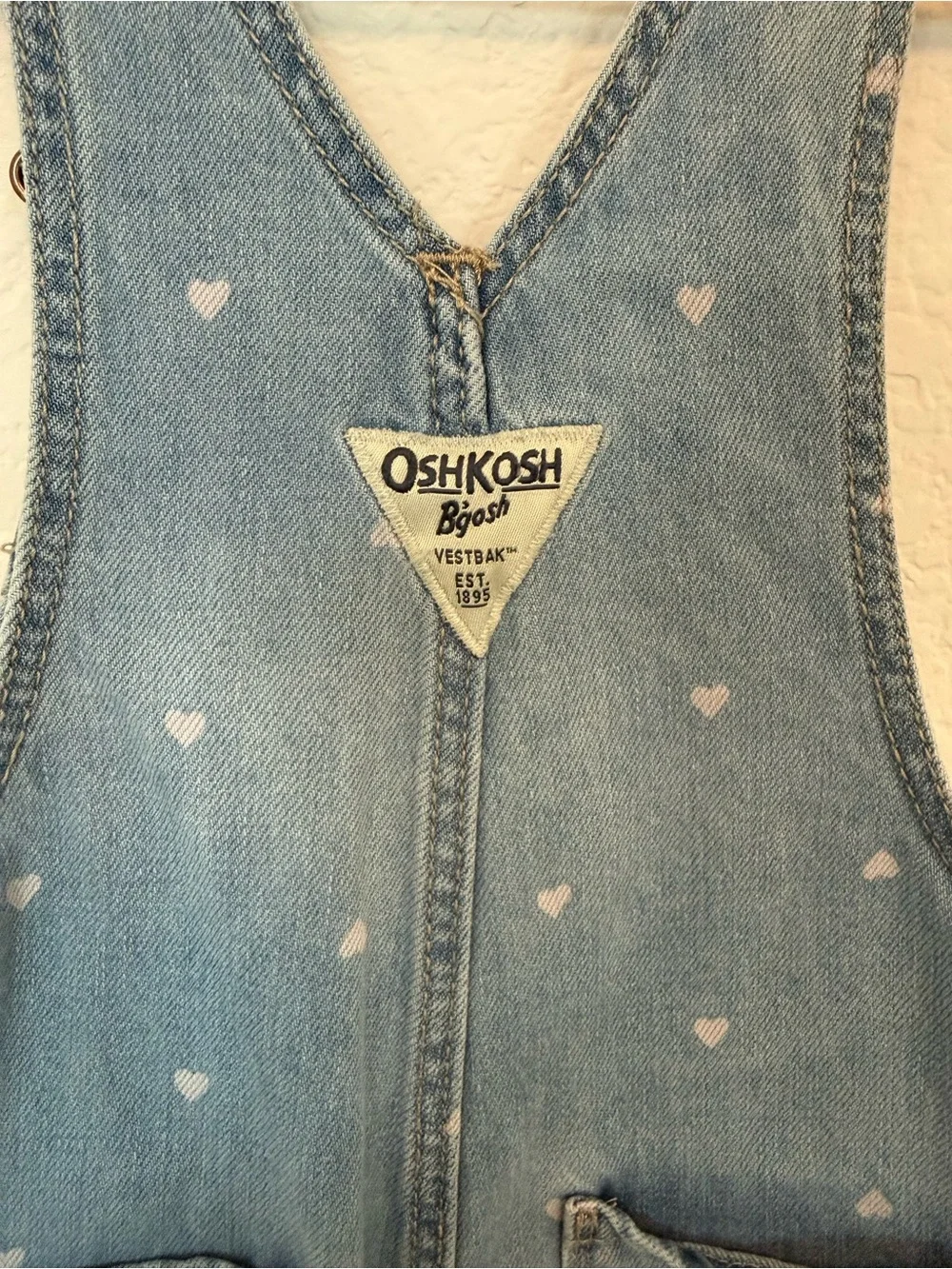 OshKosh B'gosh Light Blue Heart Denim Overalls